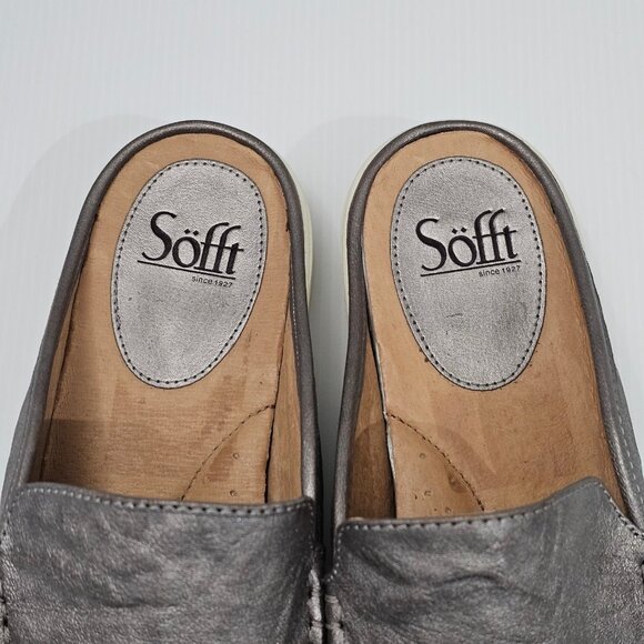 Sofft Somers Moc Mule Sneaker Womens 11 Metallic Gray Leather Casual Slip On - Picture 7 of 13